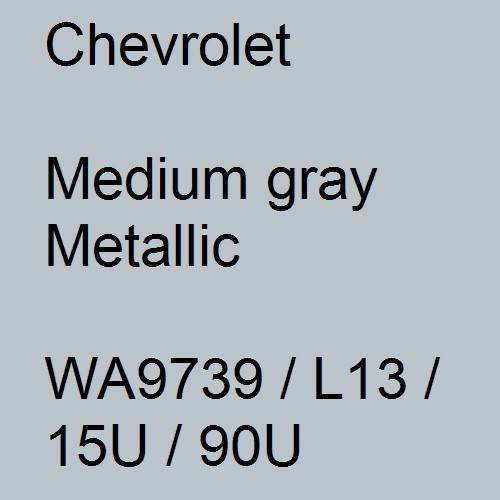 Chevrolet, Medium gray Metallic, WA9739 / L13 / 15U / 90U.